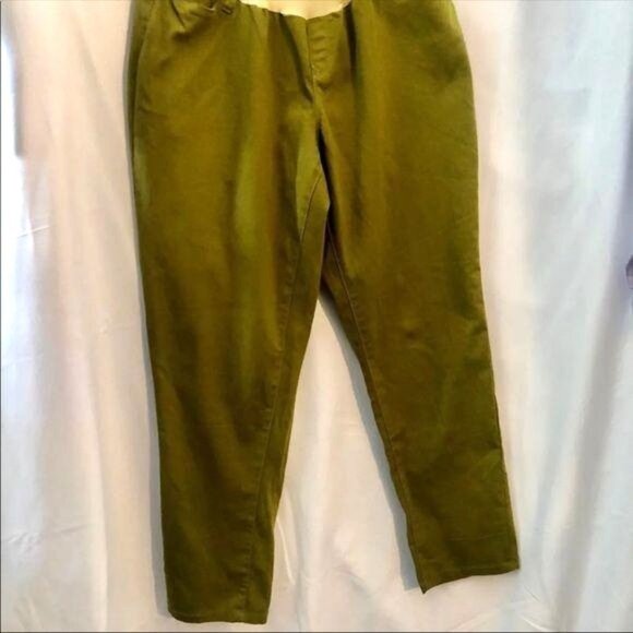 Maternity Pants Straight Legs Belly Band Dark green Pants Size 2XL - Picture 6 of 14